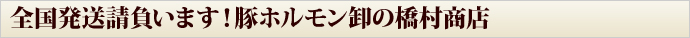 全国発送請負います！豚ホルモン卸の橋村商店！