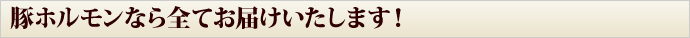 豚ホルモンなら全てお届けいたします